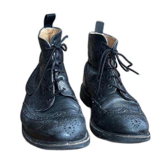 Thursday Black Oxford Lace Up Brogue Shoes Boots  Mens Size 8.5 - Picture 1 of 9